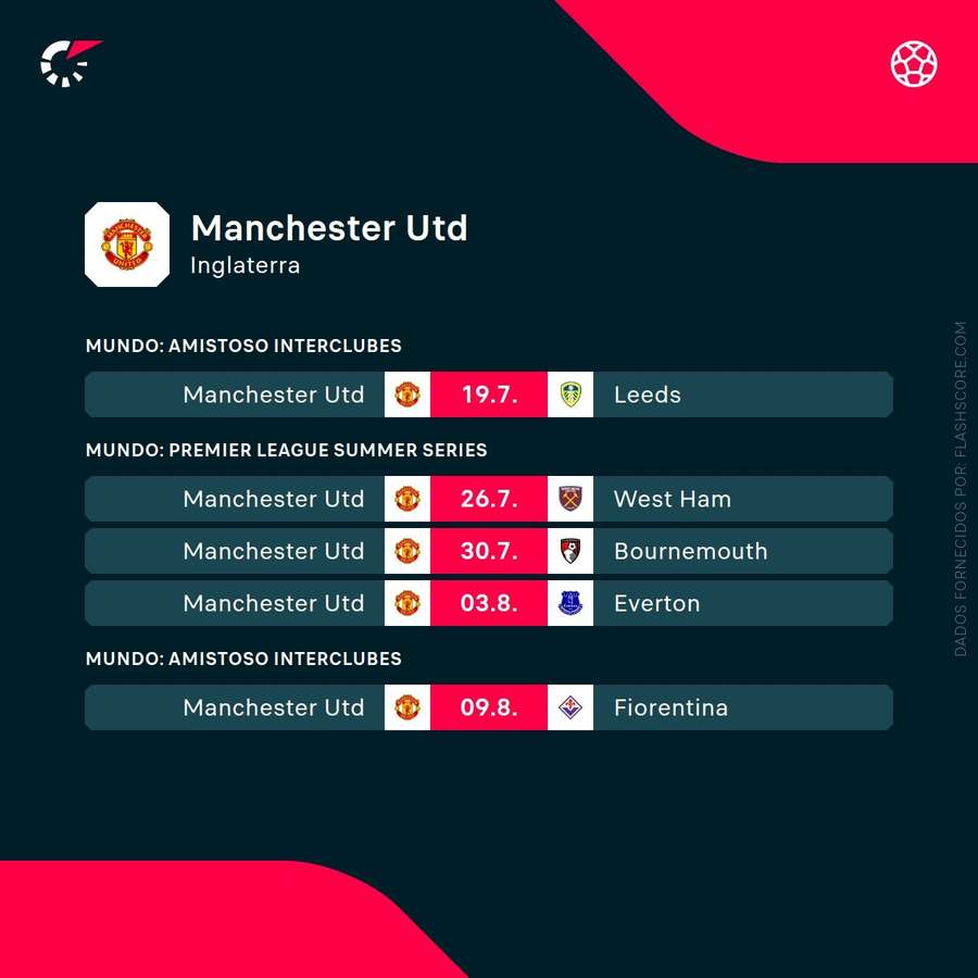 Veja o calendário do Manchester United Veja o calendário do Manchester United