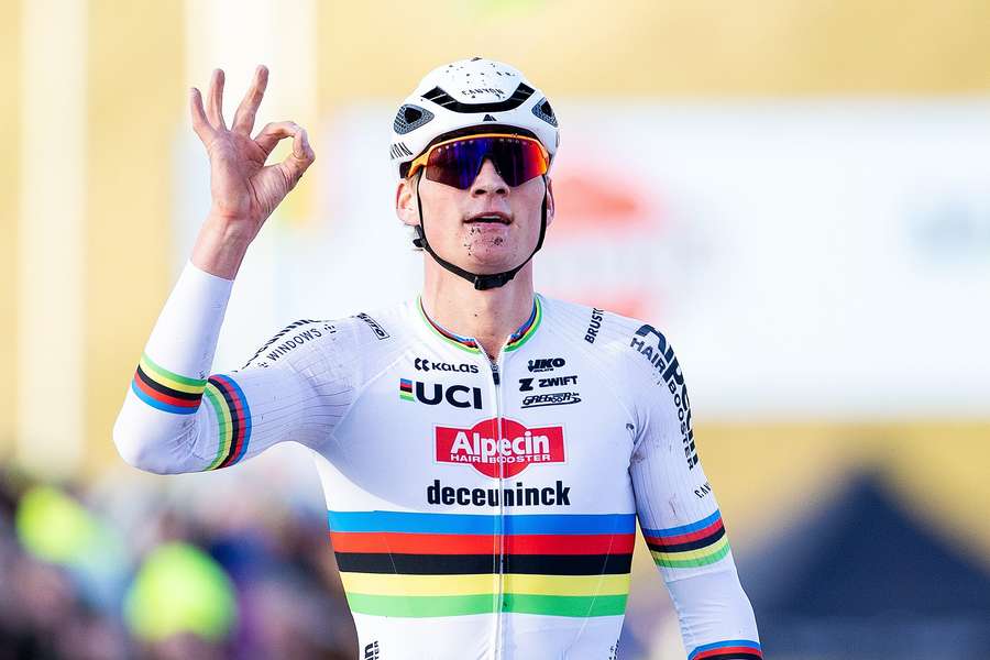 Van der Poel na zijn zege in Hoogerheide