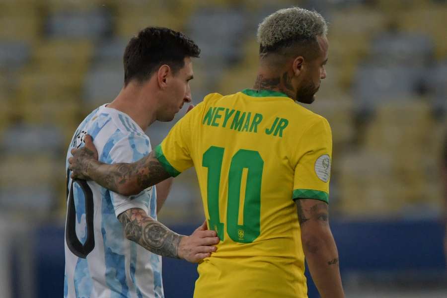Messi e Neymar não se enfrentam em um Brasil x Argentina desde 2021, pela final da Copa América