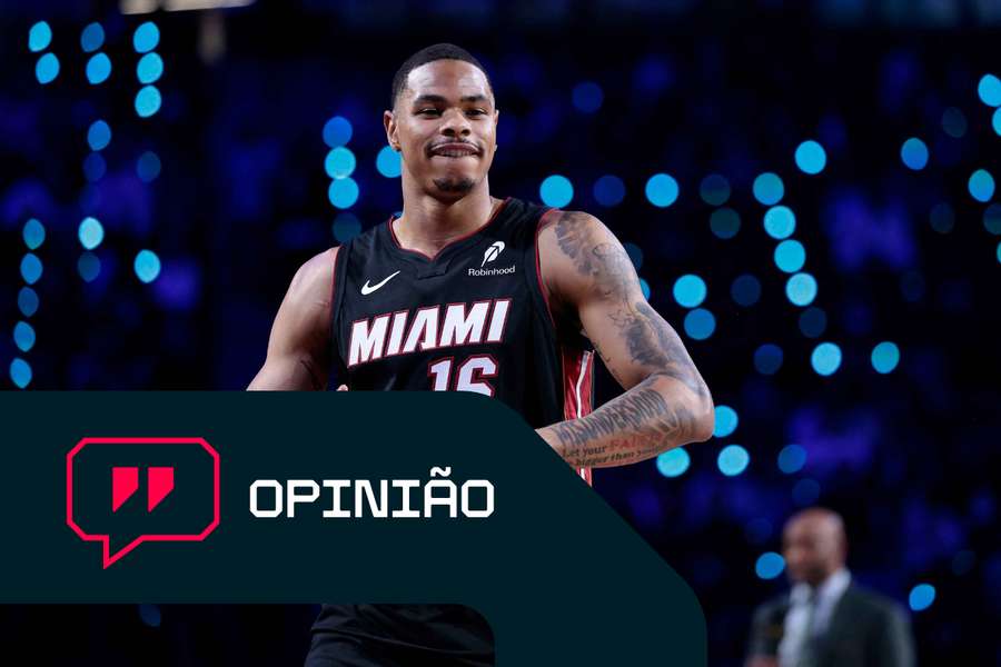 Keshad Johnson durante o Concurso de Afundanços da NBA de 2026 Keshad Johnson durante o Concurso de Afundanços da NBA de 2026