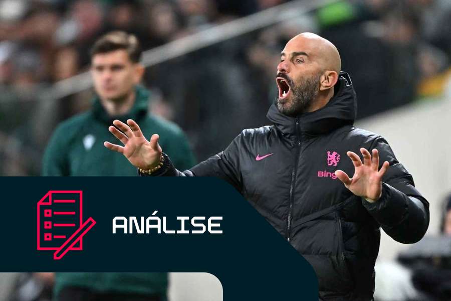 Enzo Maresca, treinador do Chelsea, durante o jogo da Liga da Conferência da UEFA contra o Legia Varsóvia