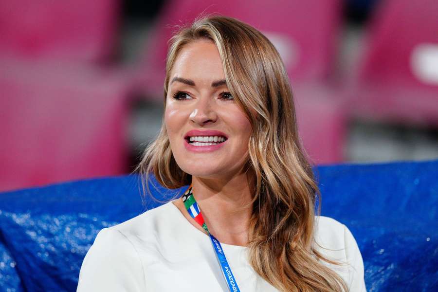 Laura Woods works as a pundit for ITV England v Slovenia