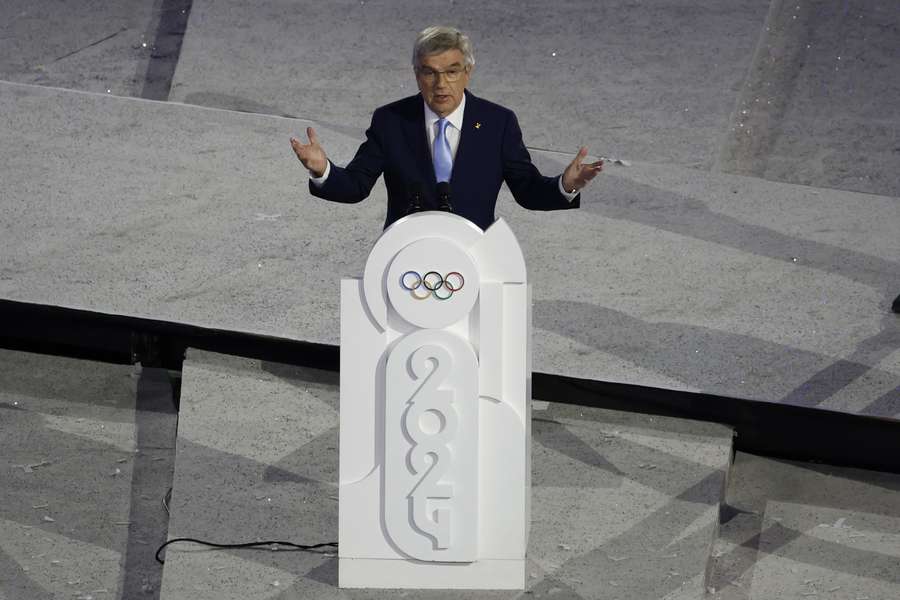 IOC-baas Bach spreekt tijdens de sluitingsceremonie