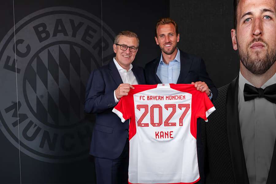 Harry Kane assinou com o Bayern até 2027