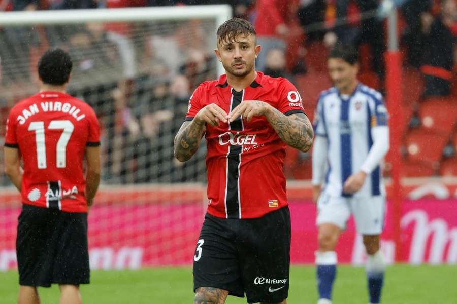 Pablo Maffeo celebra su gol Pablo Maffeo celebra su gol