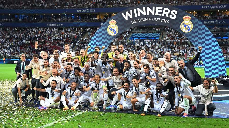 Real Madrid celebrate winning the UEFA Super Cup - their only trophy of the 2024/25 season Real Madrid celebrate winning the UEFA Super Cup - their only trophy of the 2024/25 season