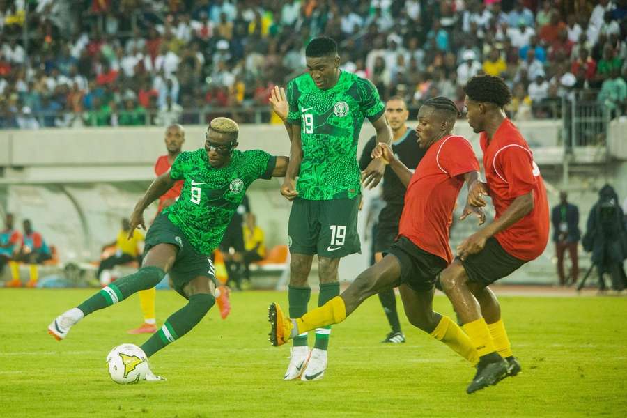 Victor Osimhen and Taiwo Awoniyi in action for Nigeria