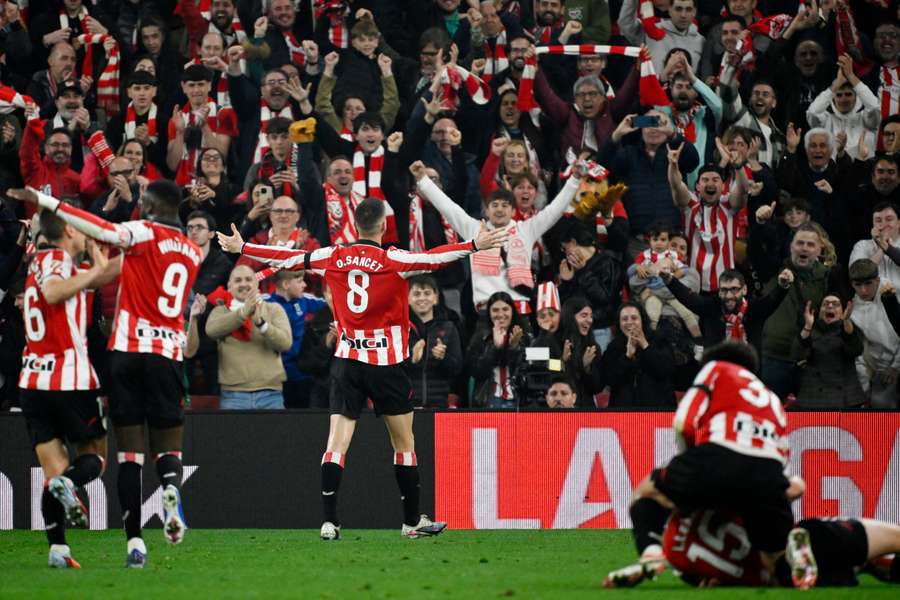 Sancet celebra el segundo gol del Athletic al Betis Sancet celebra el segundo gol del Athletic al Betis