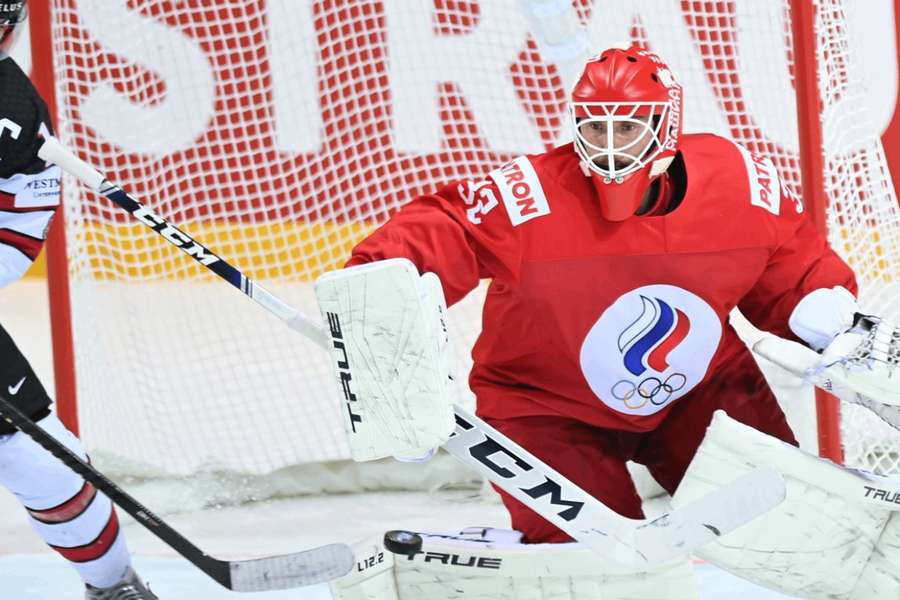 Sergej Bobrovskij chytal za "Rusko" na MS v hokeji 2021. Národné výbery i tímy z Ruska a Bieloruska ale nedostali odporučenie MOV. 