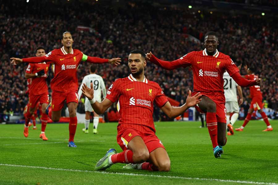 Cody Gakpo celebrates his goal against Real Madrid