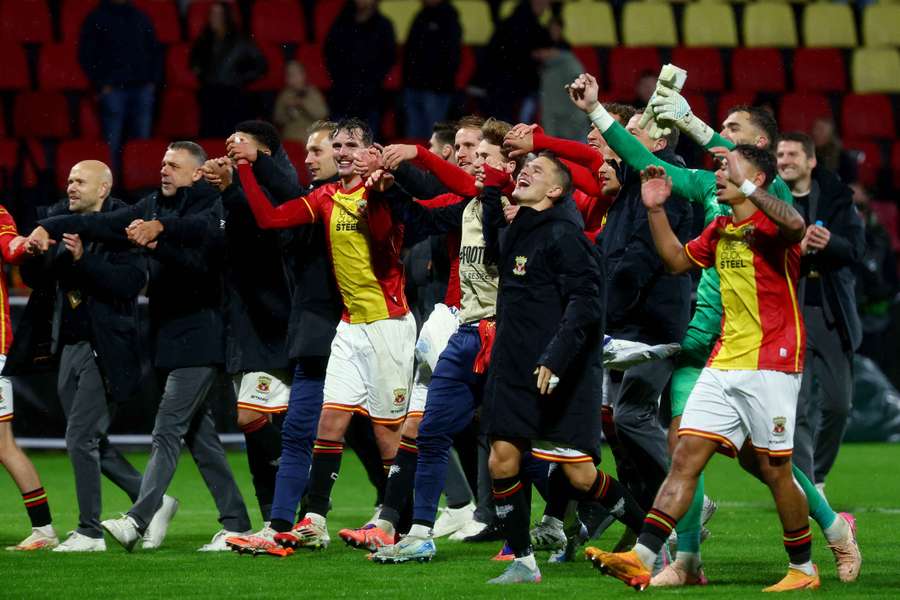 Go Ahead Eagles celebrate their win