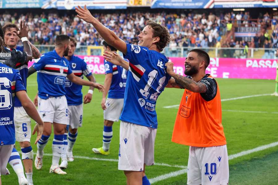 Begic esulta con Insigne Begic esulta con Insigne