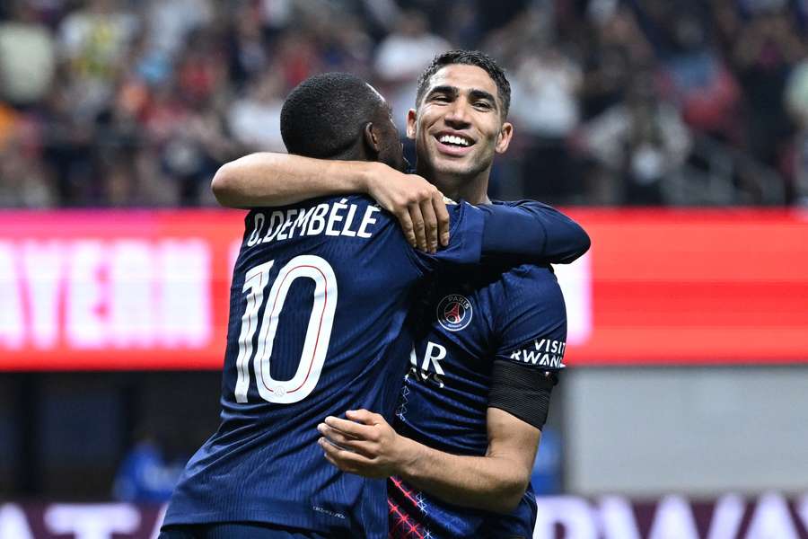Ousmane Dembélé und Achraf Hakimi.