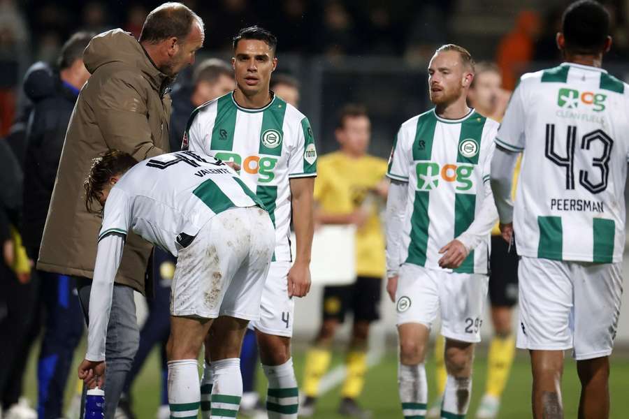 FC Groningen tijdens de wedstrijd tegen Roda JC