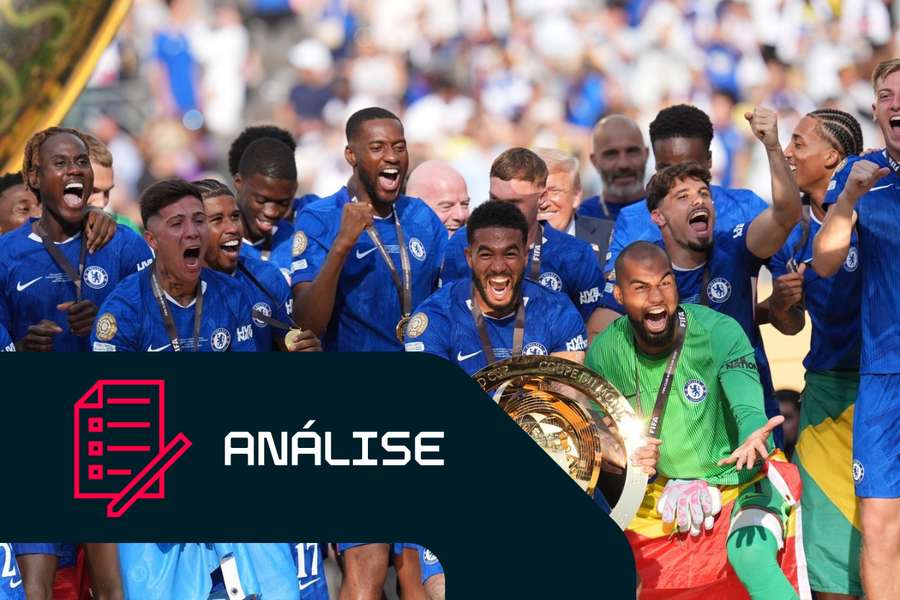 Os jogadores do Chelsea festejam a vitória na final do Campeonato do Mundo de Clubes contra o PSG
