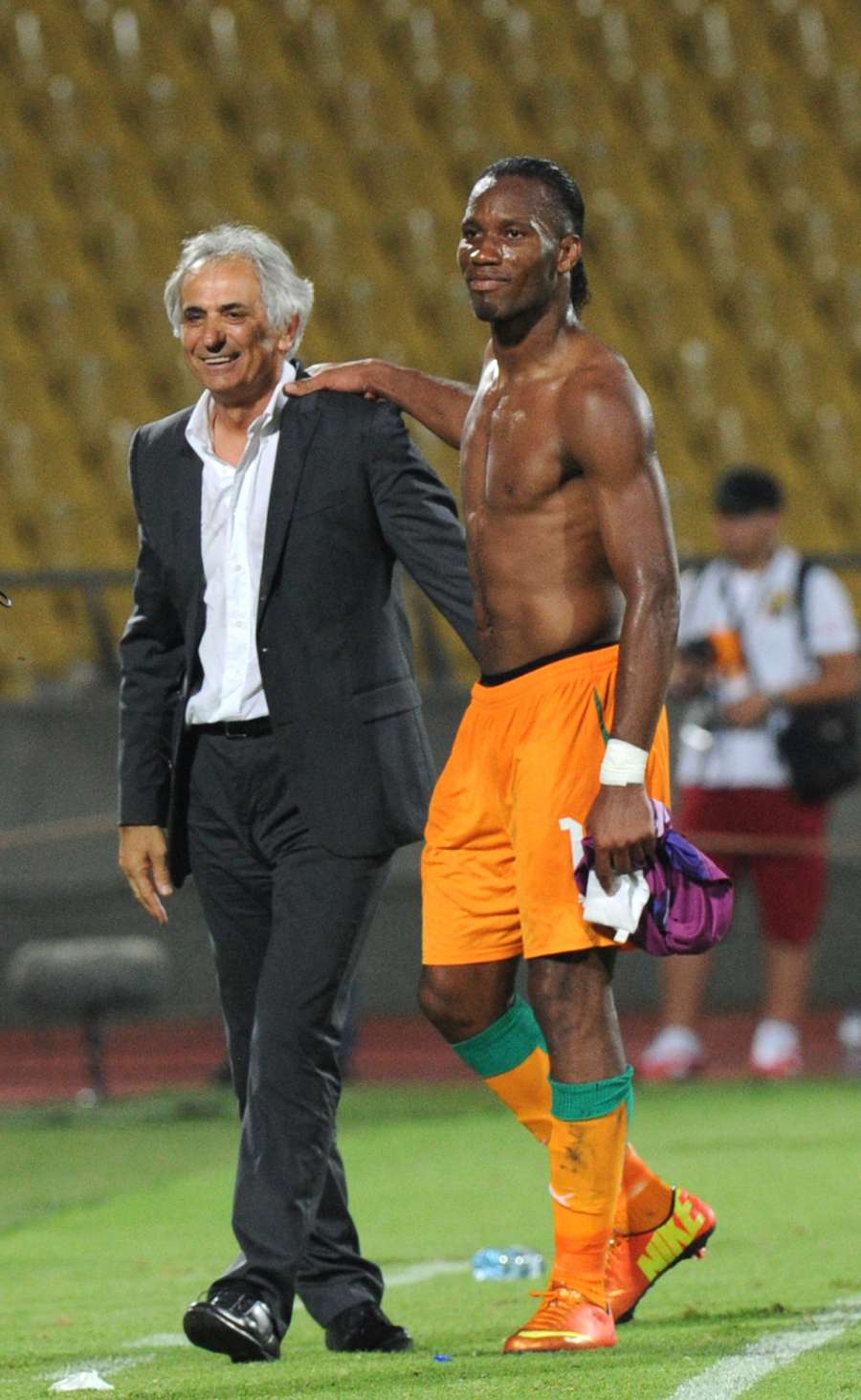 Ivory Coast forward Didier Drogba (right) greets Algeria coach Vahid Halilhodzic during the 2013 African Cup of Nations Ivory Coast forward Didier Drogba (right) greets Algeria coach Vahid Halilhodzic during the 2013 African Cup of Nations
