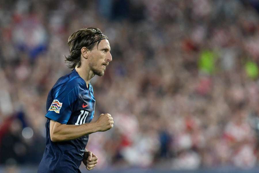 Modric tijdens de wedstrijd tegen Spanje op 18 juni 