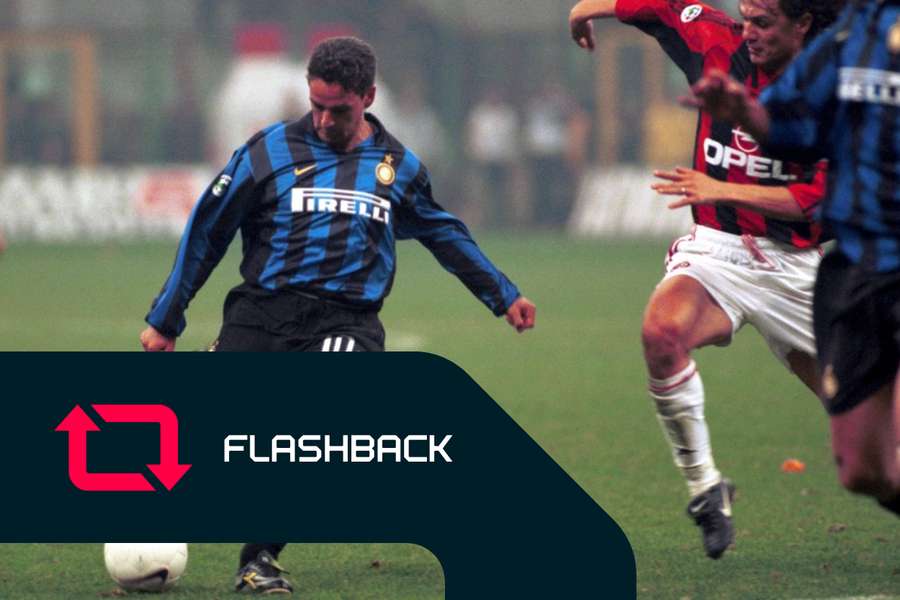 Roberto Baggio com a camisola do Inter de Milão
