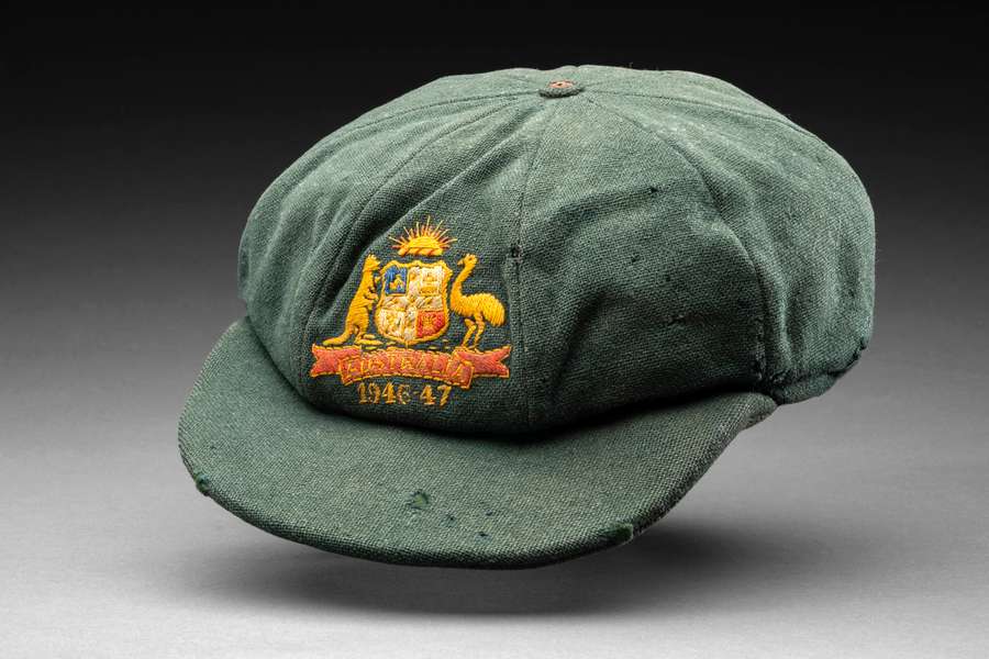 The cap worn by former Australian cricketer Don Bradman during the 1946-47 Ashes series