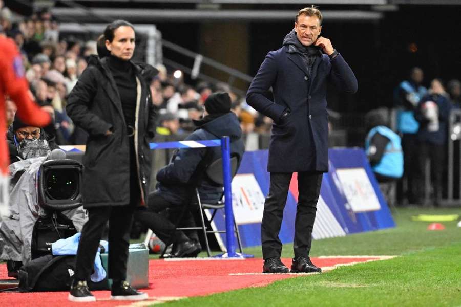 Hervé Renard no Rennes durante o França-Áustria