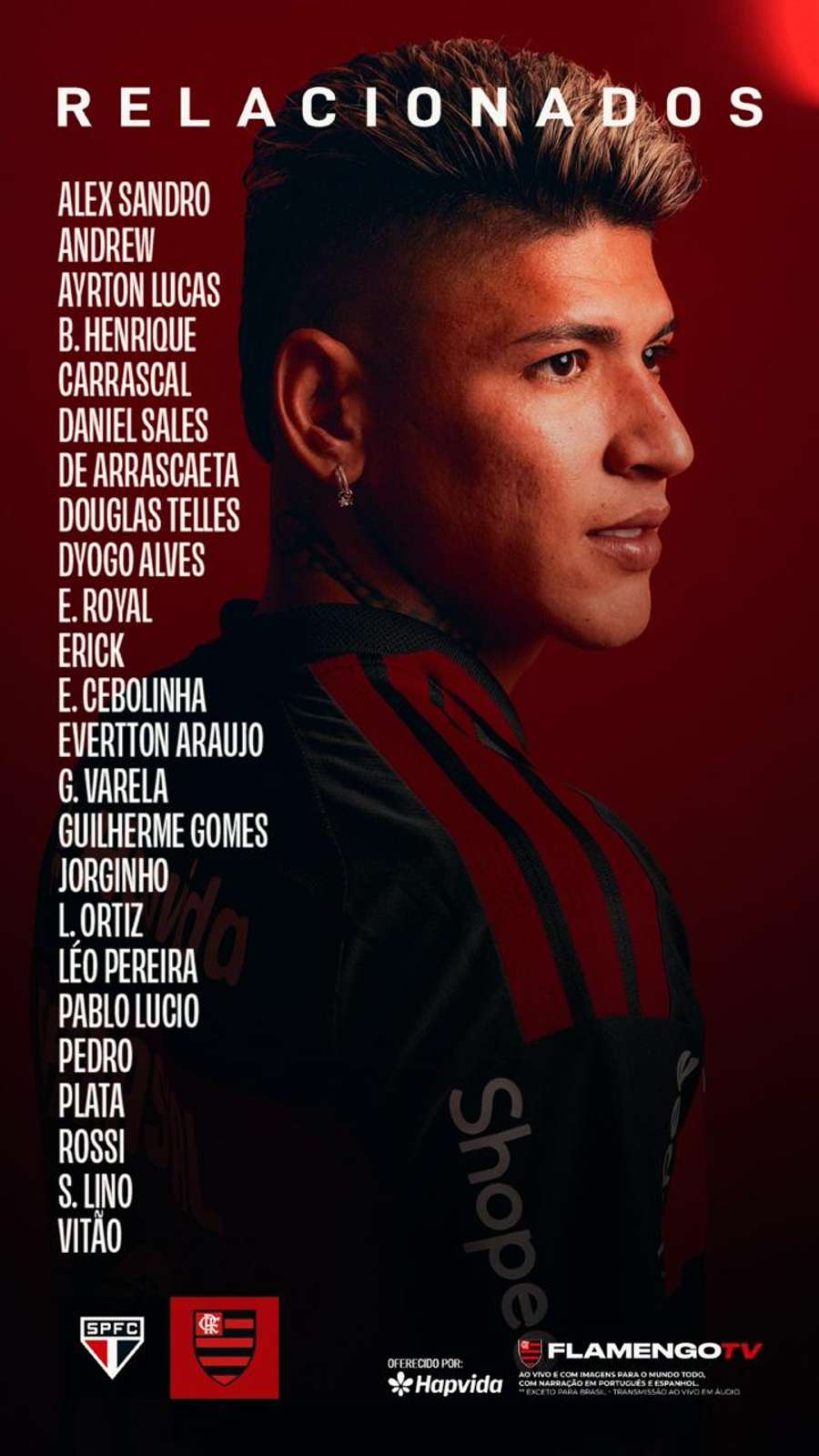 Relacionados do Fla para o duelo contra o São Paulo