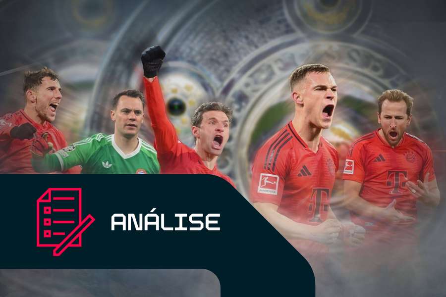 Uma colagem dos jogadores do Bayern de Munique.