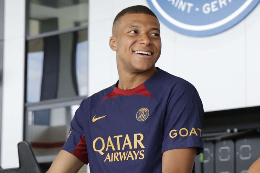 Mbappé durante una sesión en el gimnasio.