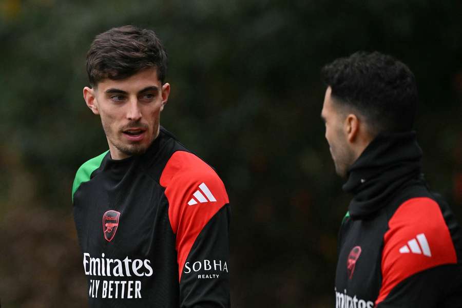 Kai Havertz no treino do Arsenal