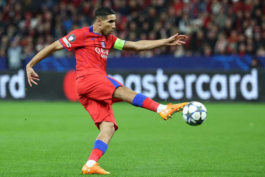 Hakimi face au Bayer Leverkusen en Ligue des champions le 21 octobre.