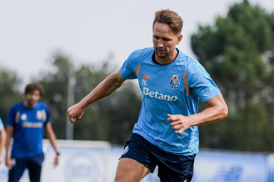 Luuk de Jong no treino do FC Porto