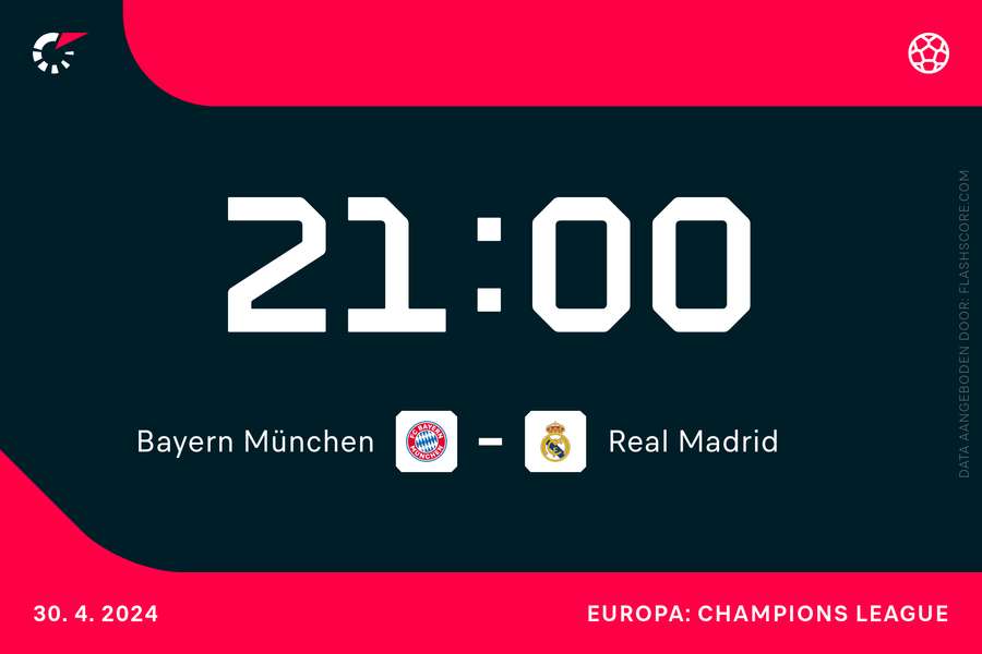 Bayern-Real trapt om 21.00 uur af