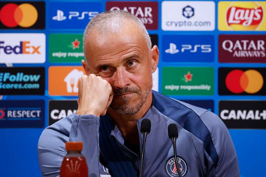 Luis Enrique during a press conference