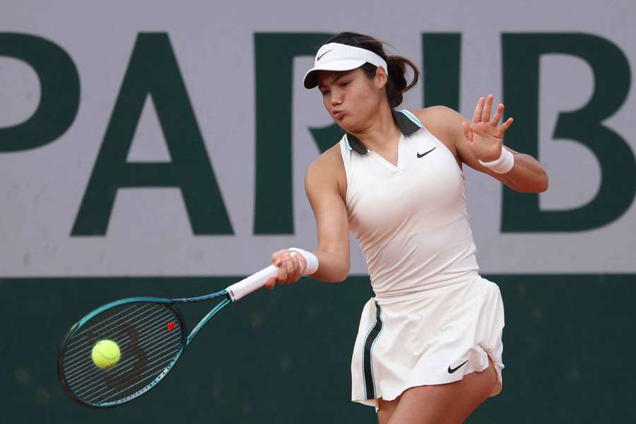 Raducanu in action at the French Open