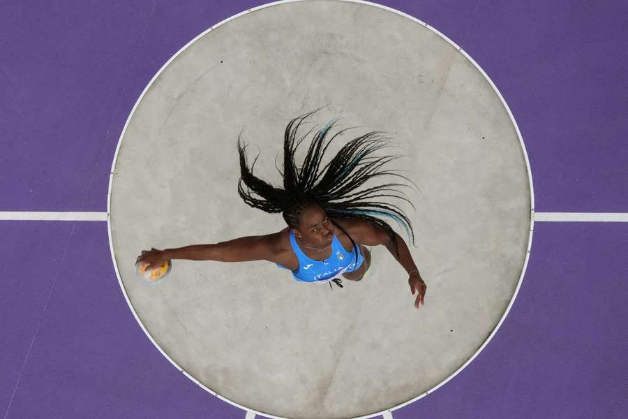 Daisy Osakue of Italy in action