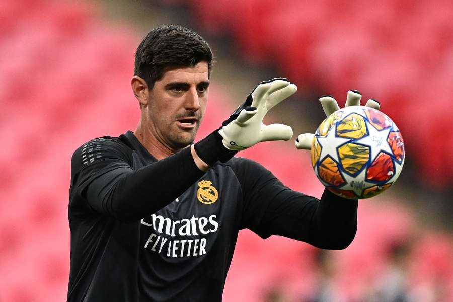 Thibaut Courtois during training ahead of final