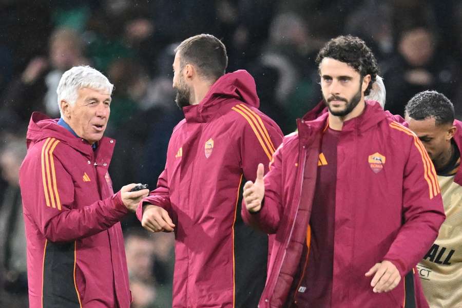 Gasperini ed Hermoso dopo la vittoria di Glasgow