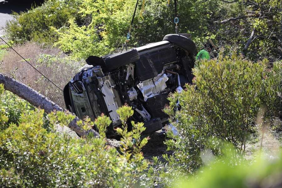 Tiger Woods' Genesis GV80 after the car crash Tiger Woods' Genesis GV80 after the car crash