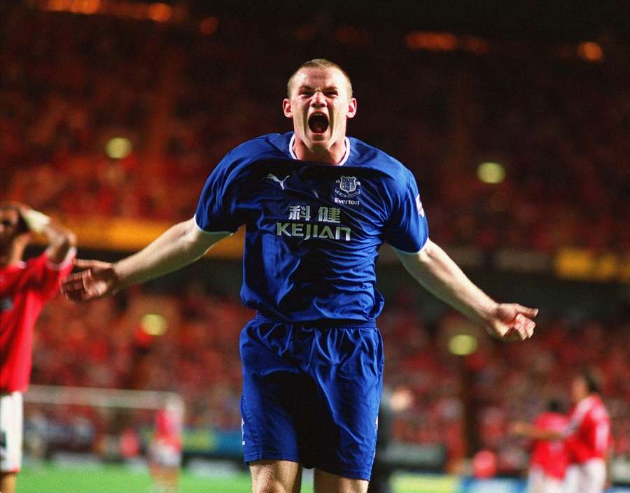 Wayne Rooney playing for Everton. Wayne Rooney playing for Everton.