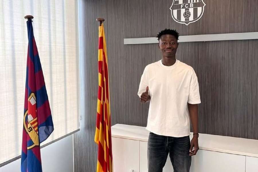 Hafiz Gariba after signing for Barcelona