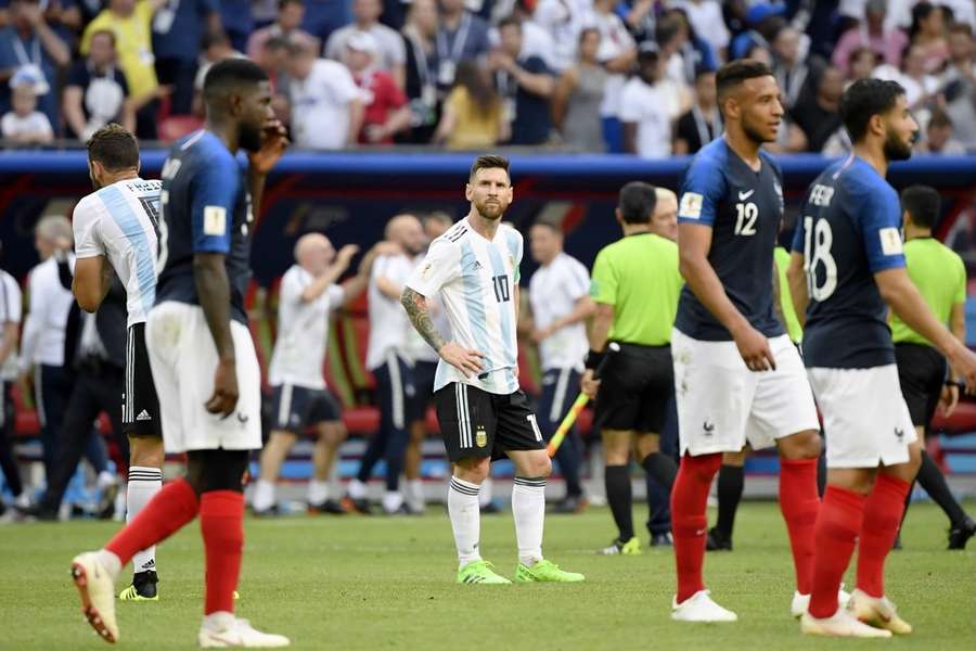 Ein enttäuschter Lionel Messi nach dem Ausscheiden gegen Frankreich im WM-Achtelfinale 2018.