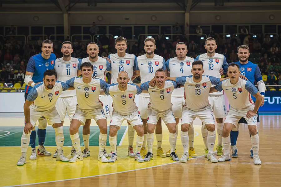 Slovenská reprezentácia v zápase proti Nemecku.