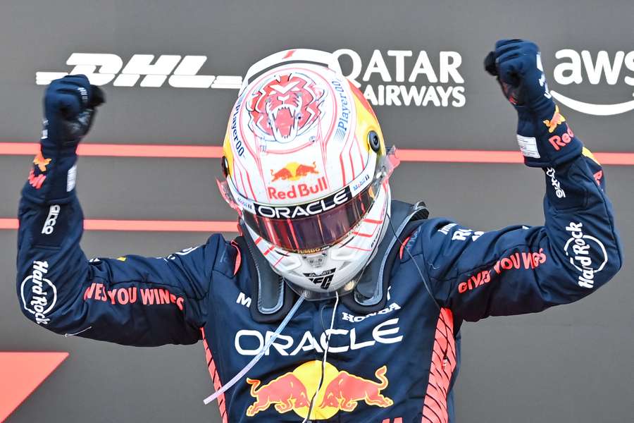 Red Bull's Max Verstappen celebrates