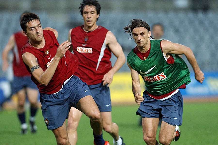 Beto no treino da seleção em 2002 Beto no treino da seleção em 2002