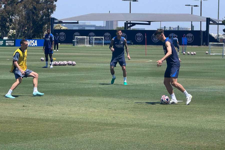 Les joueurs du PSG s'entraînent à Irvine