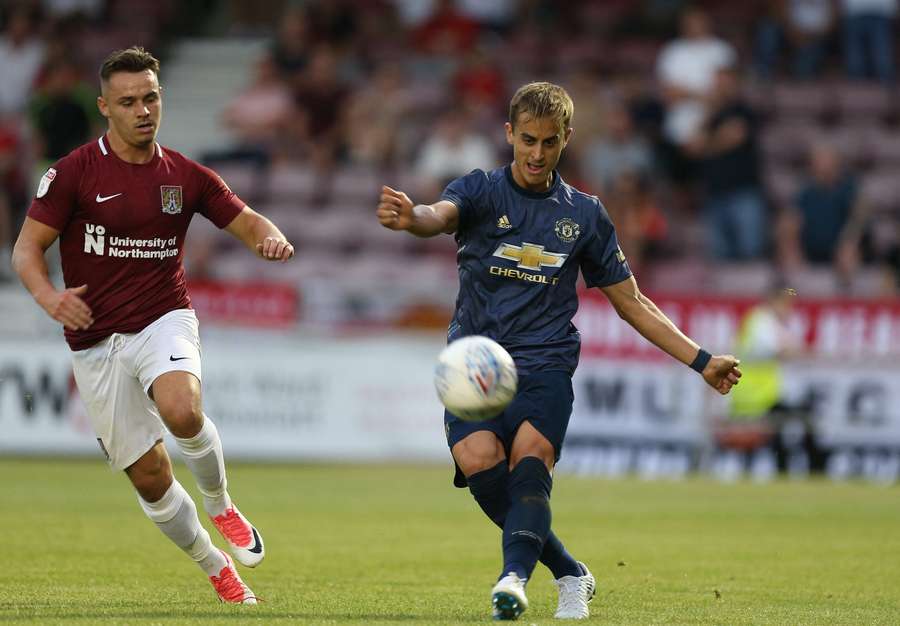 Luca Ercolani in action for Man Utd XI during pre-season Luca Ercolani in action for Man Utd XI during pre-season