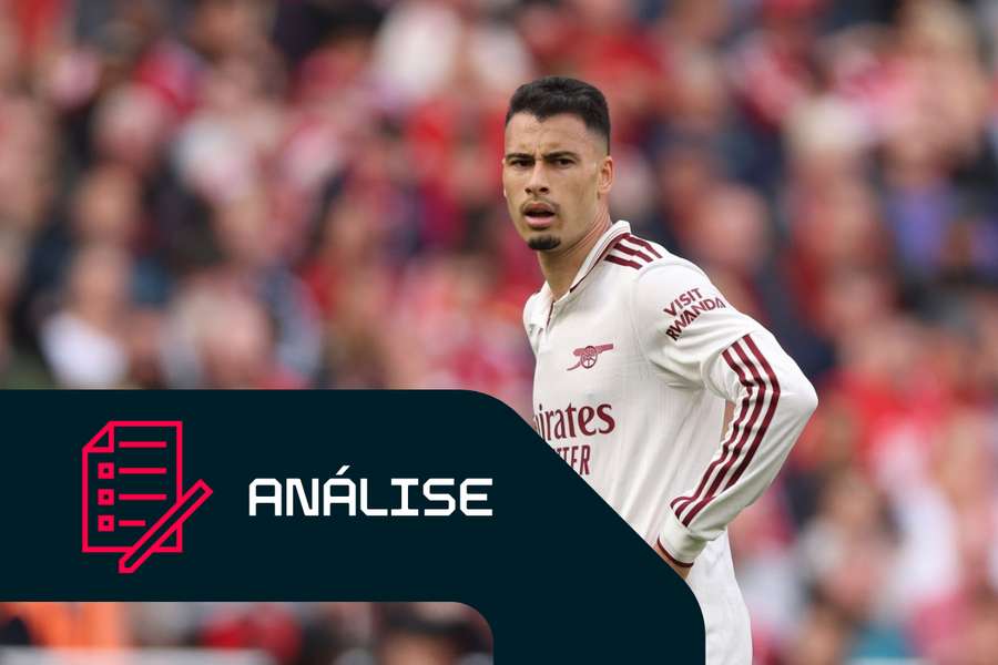 Gabriel Martinelli, do Arsenal, durante a partida contra o Liverpool