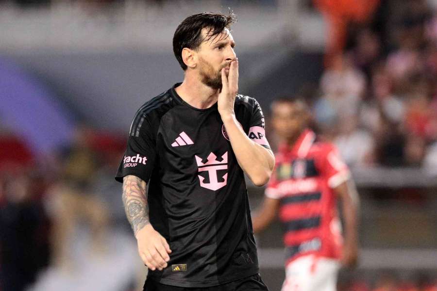 Lionel Messi, del Inter de Miami, durante su reciente amistoso contra Miguelito.