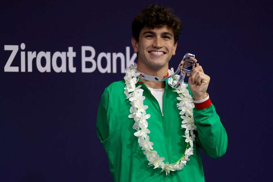 Diogo Cancela com a medalha de bronze Diogo Cancela com a medalha de bronze