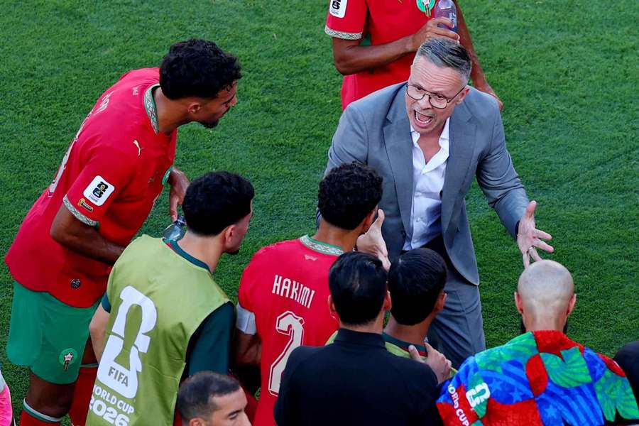 Mohamed Ouahbi urges his players on during their game with Brazil Mohamed Ouahbi urges his players on during their game with Brazil