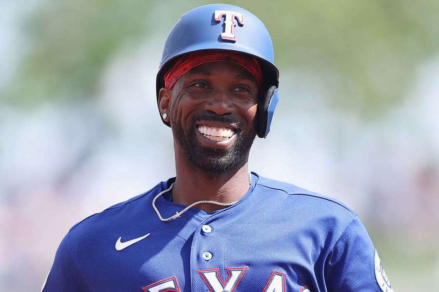 Texas Rangers Andrew McCutchen smiling